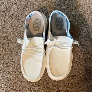 White Hey Dude Slide Ons